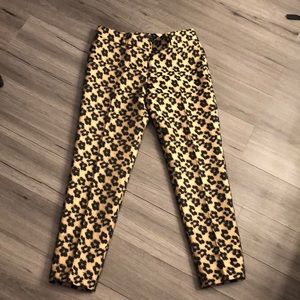 leopard print cropped pants NWT